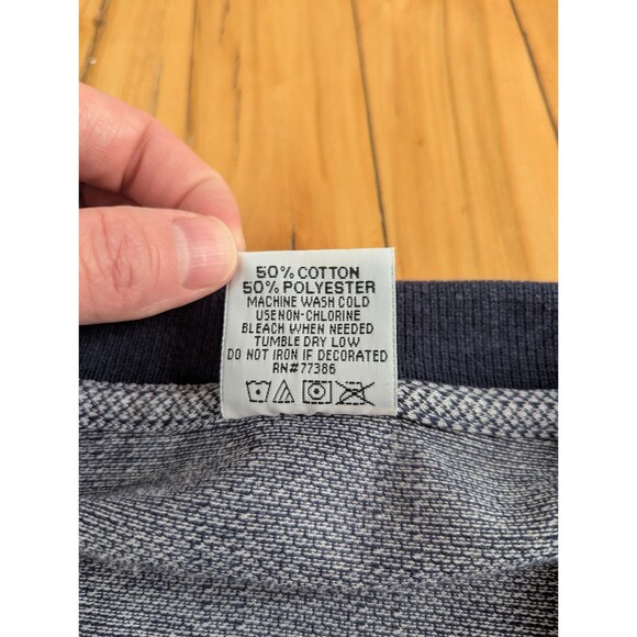 Vintage 90s/Y2K Blue Pinstripe Polo Shirt w/ Embroidered Logo, Size XL Dad Core - Picture 6 of 11